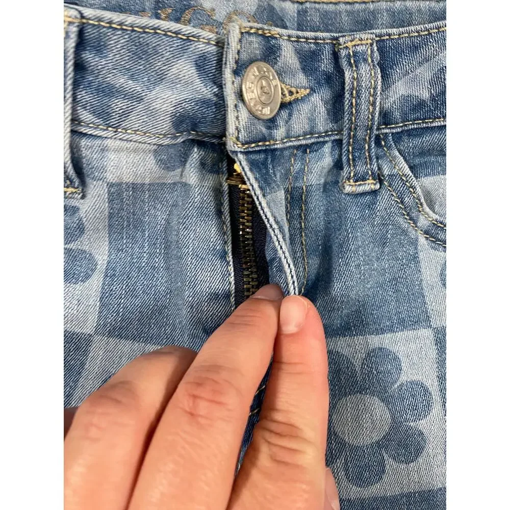 Vigoss Girls The Marley Shorts Flower Design Size 10 Medium Wash Denim